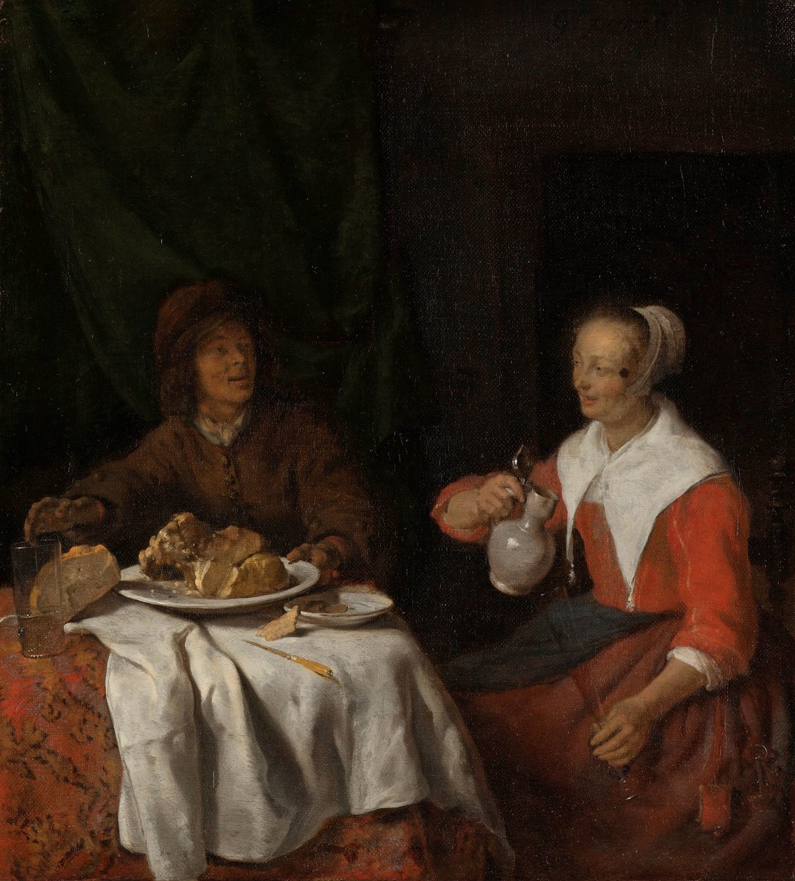 Muž a žena u jídla od Gabriel Metsu