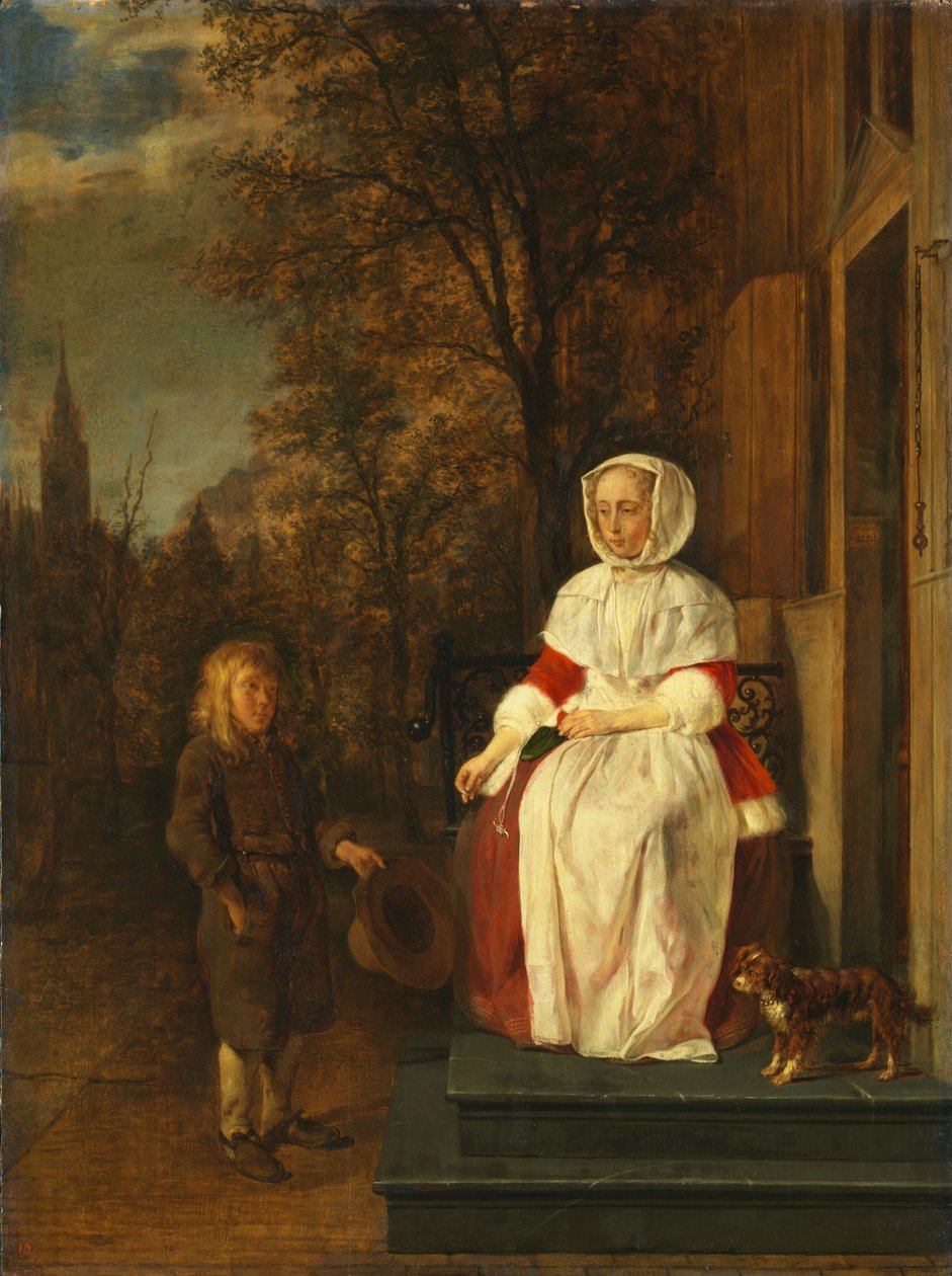 Almužny, kolem roku 1660 od Gabriel Metsu