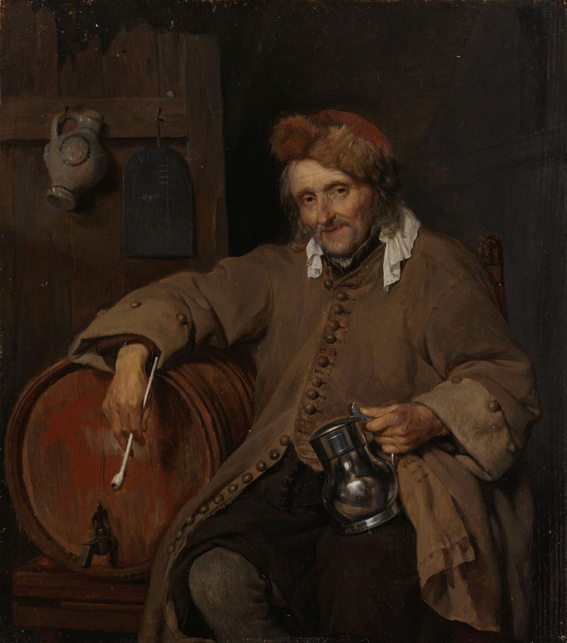 Starý piják, kolem 1661-3 od Gabriel Metsu