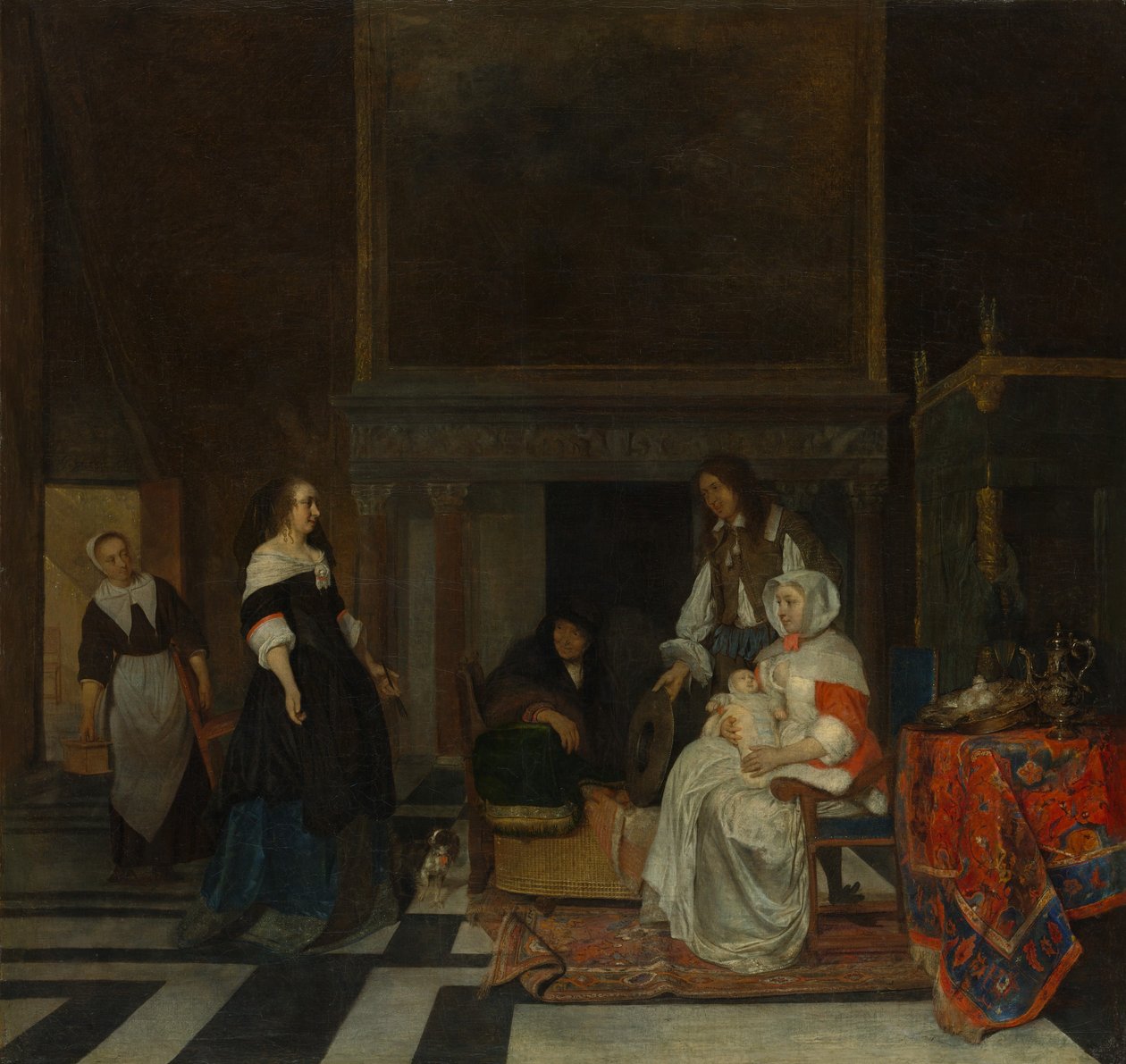 Návštěva školky, 1661. od Gabriel Metsu