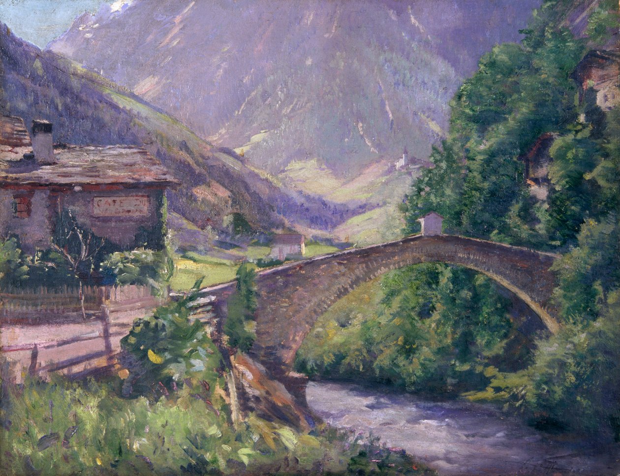 "Bridge of the Visp", 1881-1935 od Gabriel Thompson