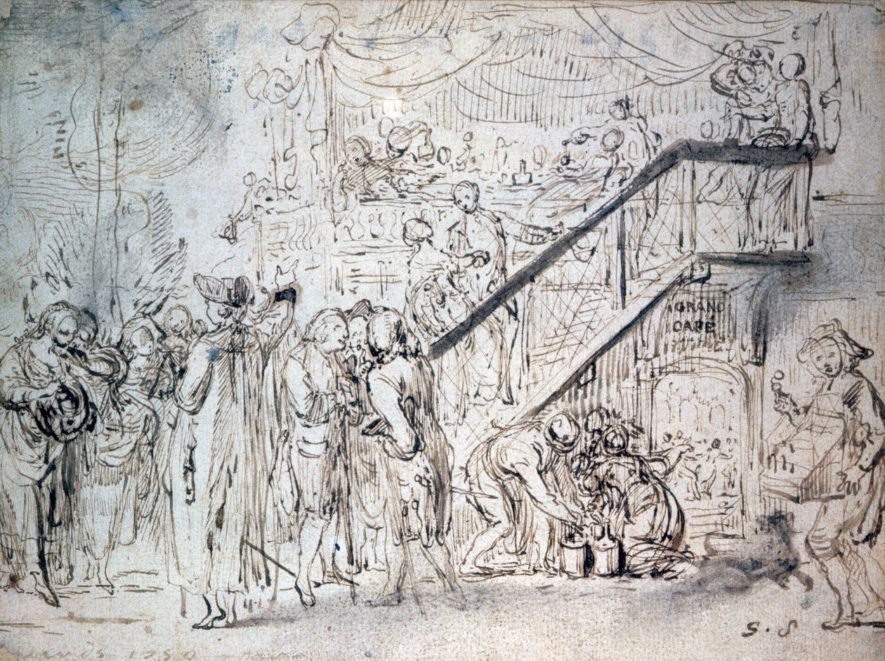 Velká kavárna 1759 od Gabriel de Saint Aubin