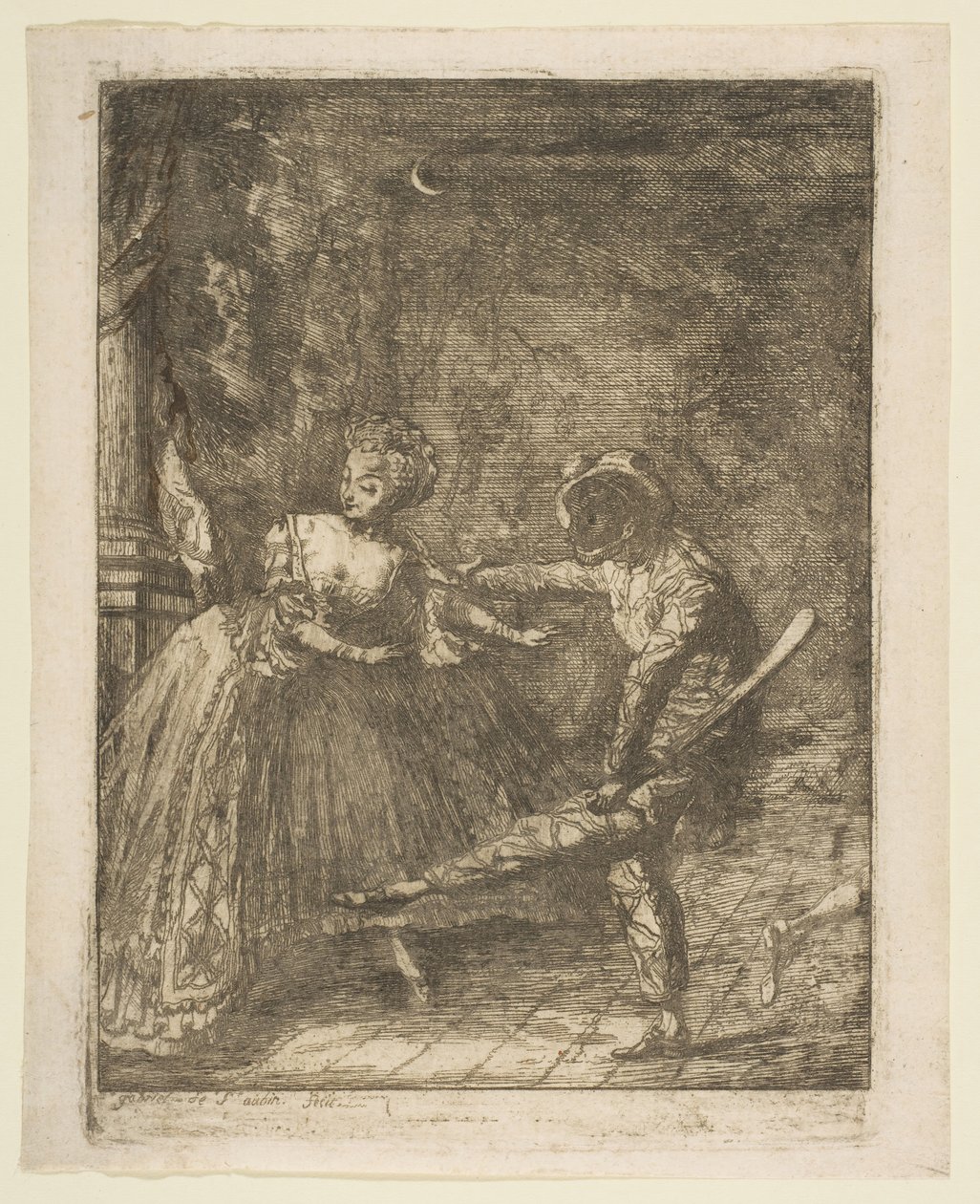 Italské divadlo. od Gabriel de Saint Aubin
