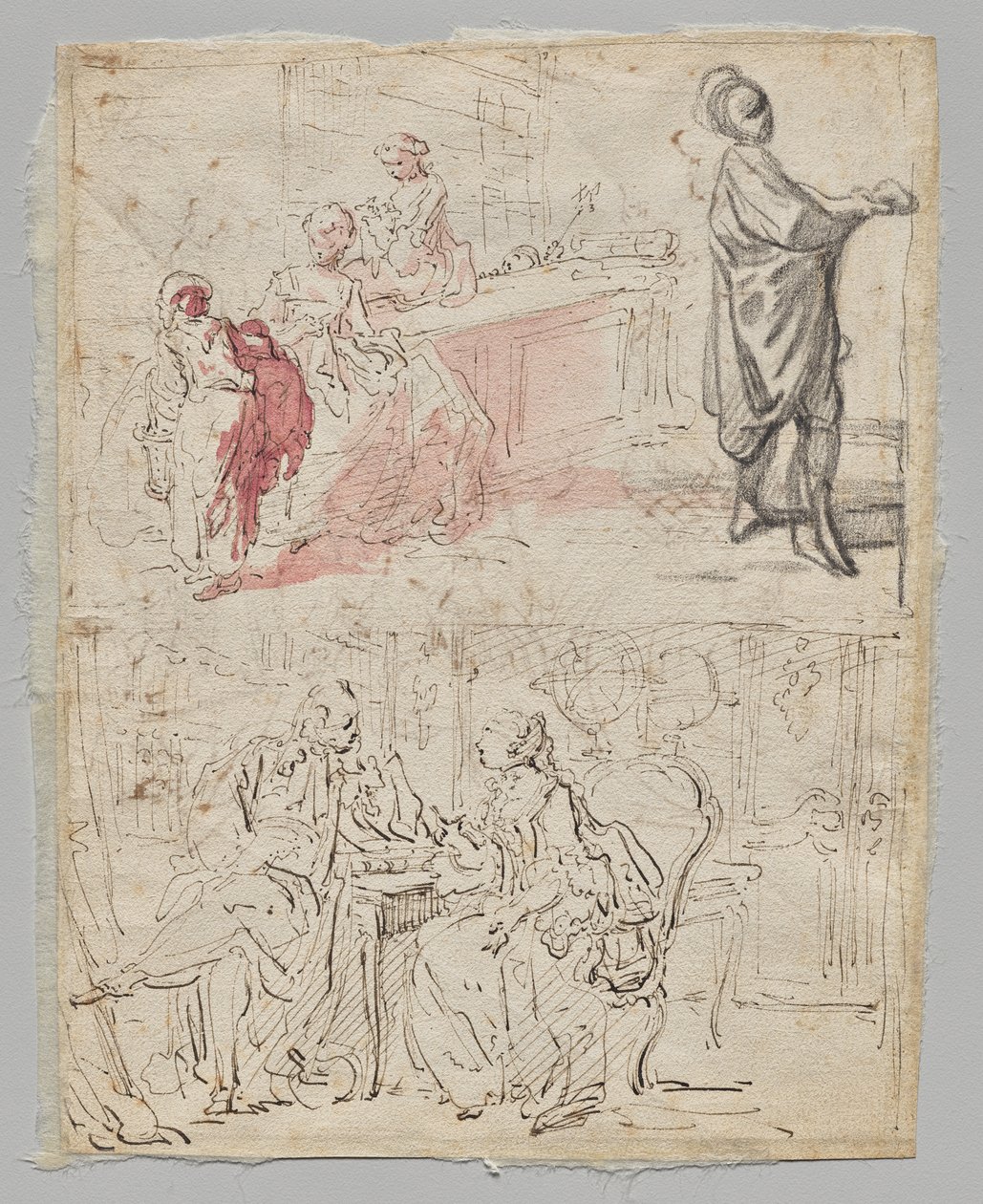 Divadelní scéna (recto) od Gabriel de Saint Aubin