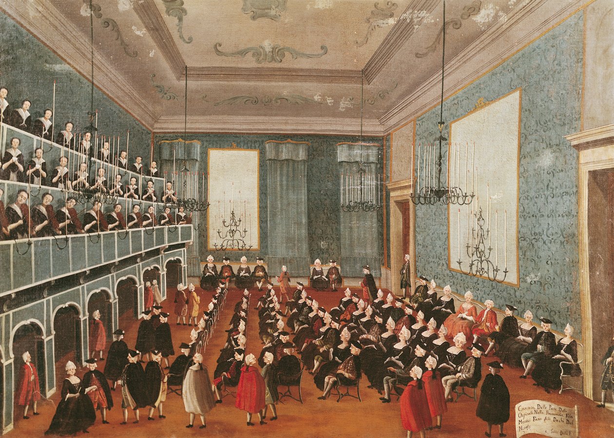 Koncert dívek z nemocničních hudebních společností v Procuratie v Benátkách od Gabriele Bella