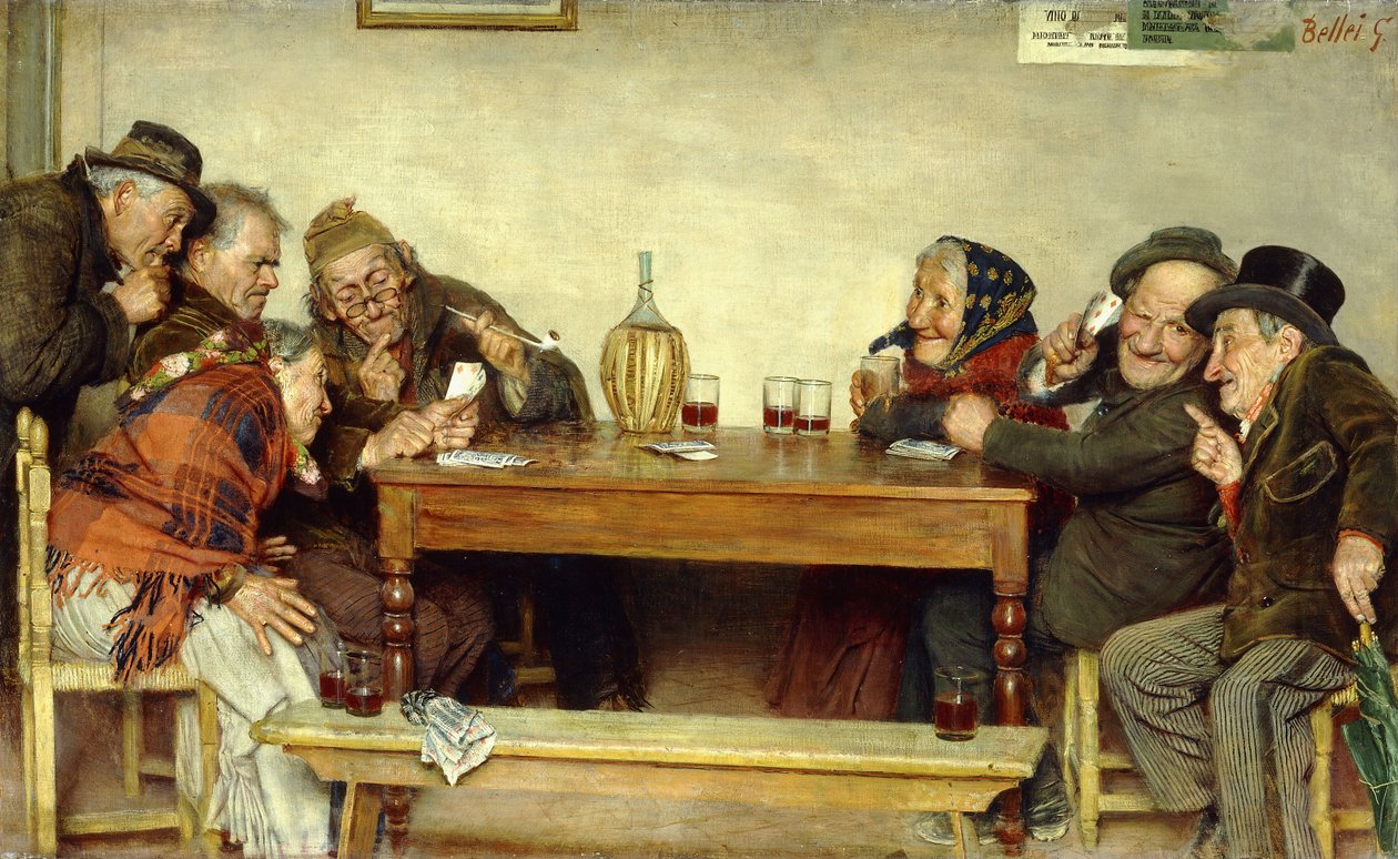 karetní hra, od Gaetano Bellei