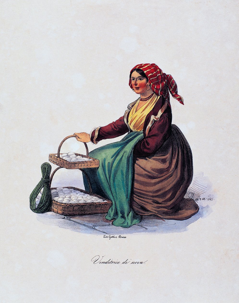 Prodejce vajec, Gaetano Dura (1805-1878), Itálie od Gaetano Dura