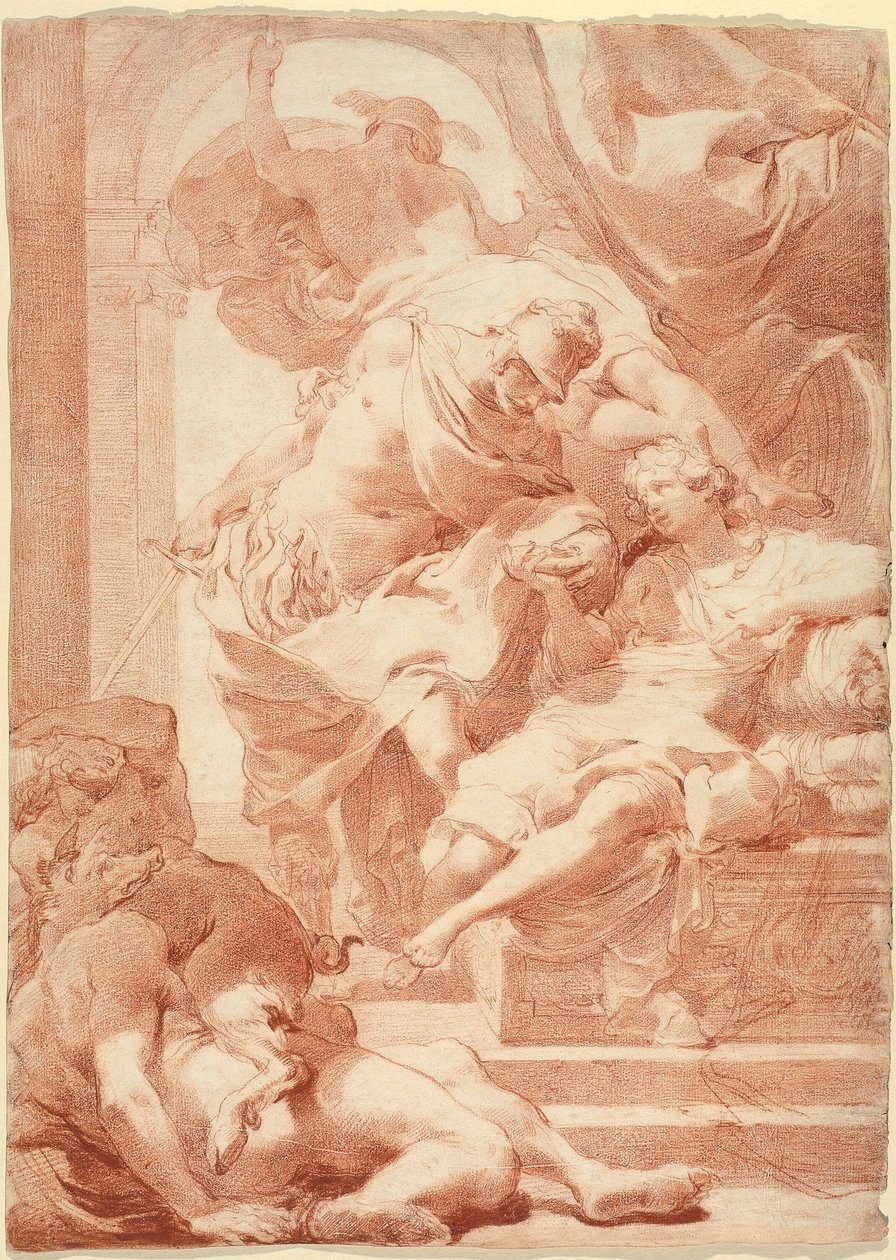 Odysseus před Circe, Merkur za ní od Gaetano Gandolfi