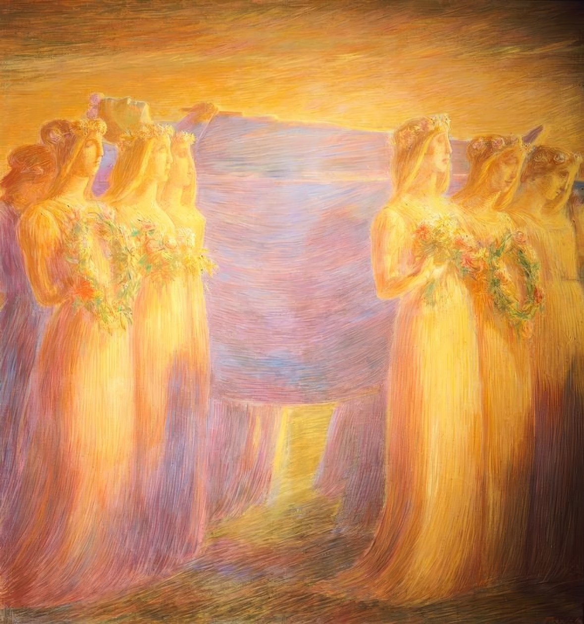 Pohřeb panny, od Gaetano Previati