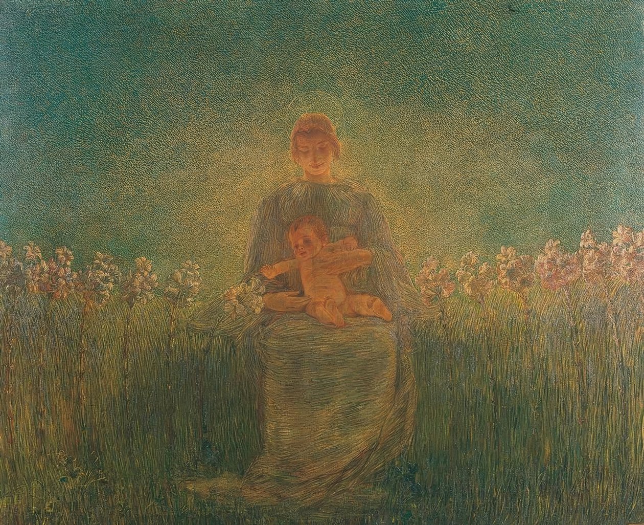 Madona z lilií od Gaetano Previati