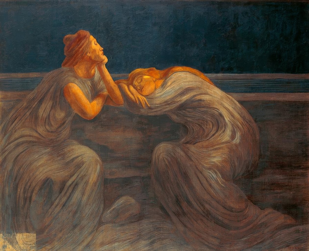Nokturno, 1908, Gaetano Previati (1852–1920). od Gaetano Previati