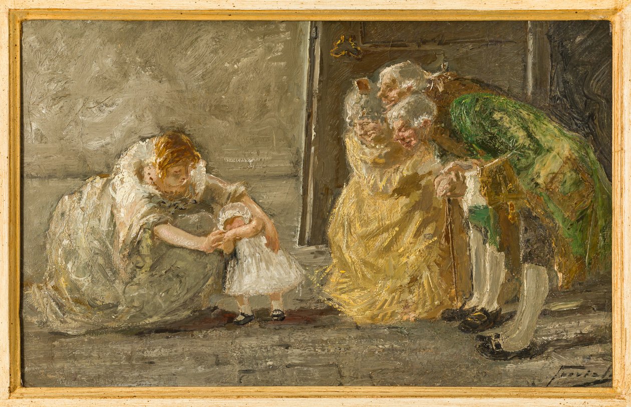 Scéna (olejomalba na plátně) od Gaetano Previati