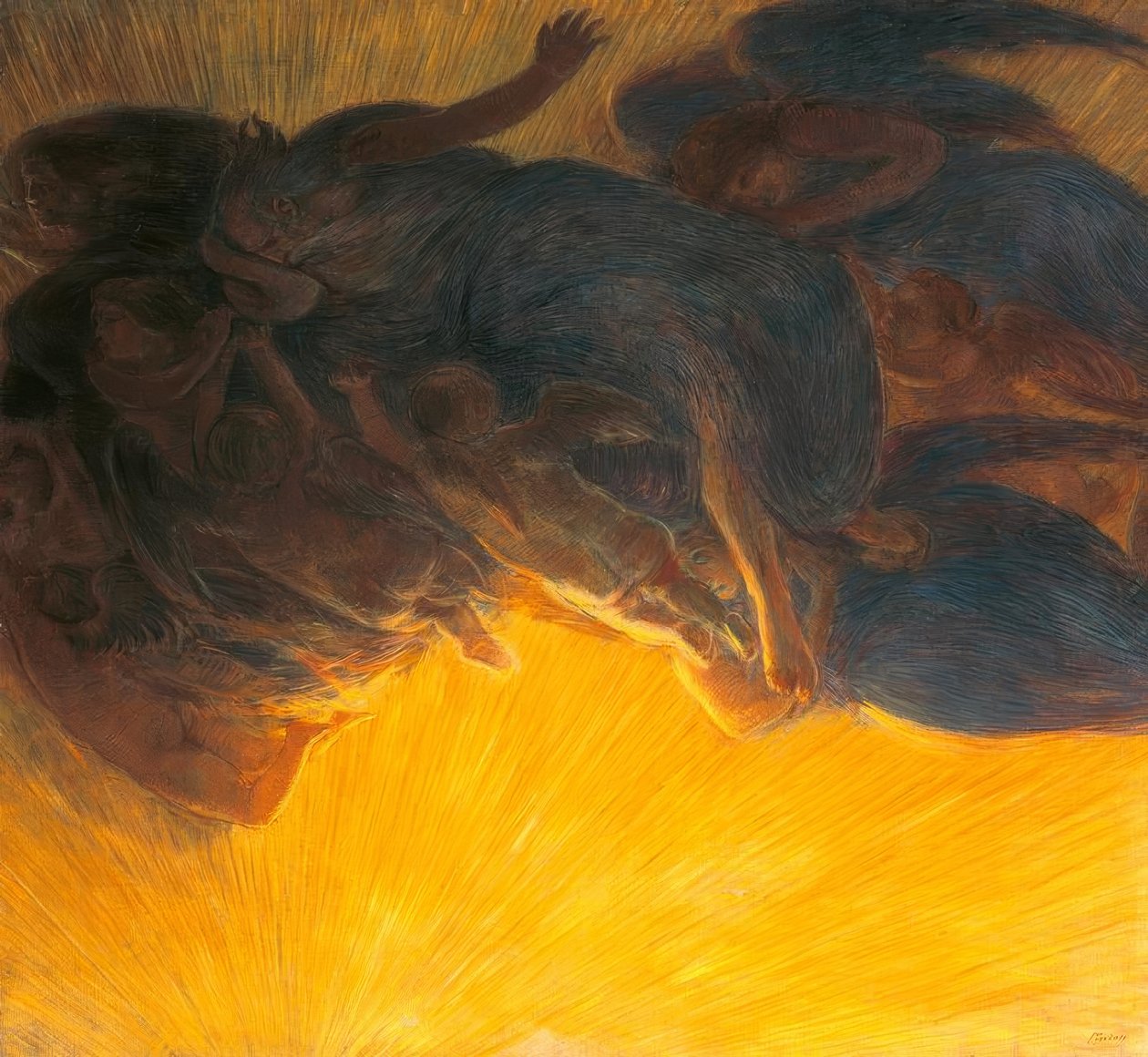 Stvoření světla, 1913, od Gaetano Previati