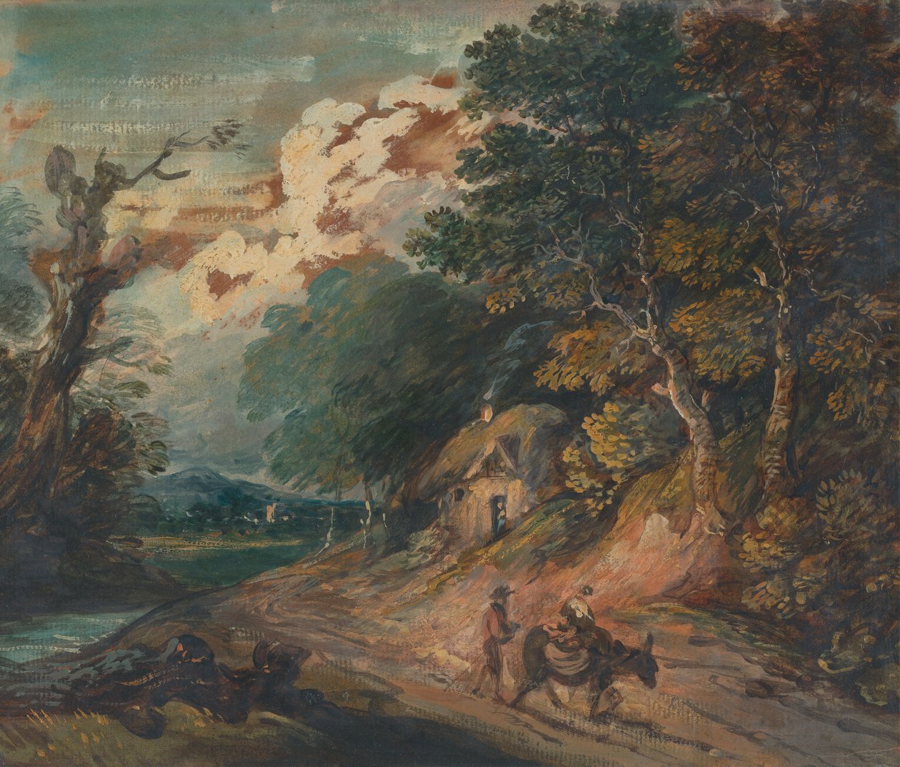 Krajina: Postava jedoucí na oslu od Gainsborough Dupont
