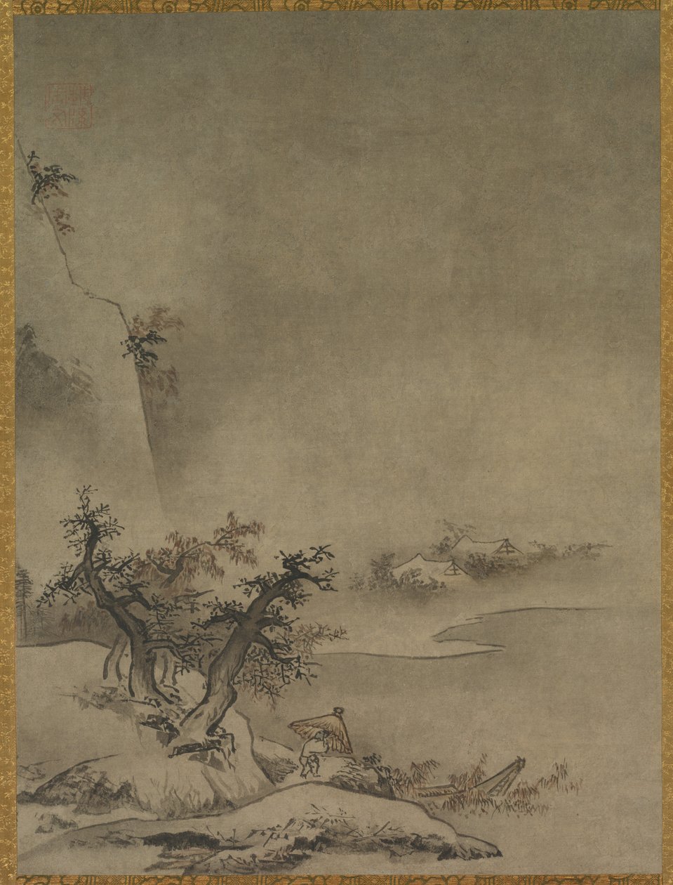 Chinese Servant Walking in the Rain, 1500s. od Gakuo Zokyu