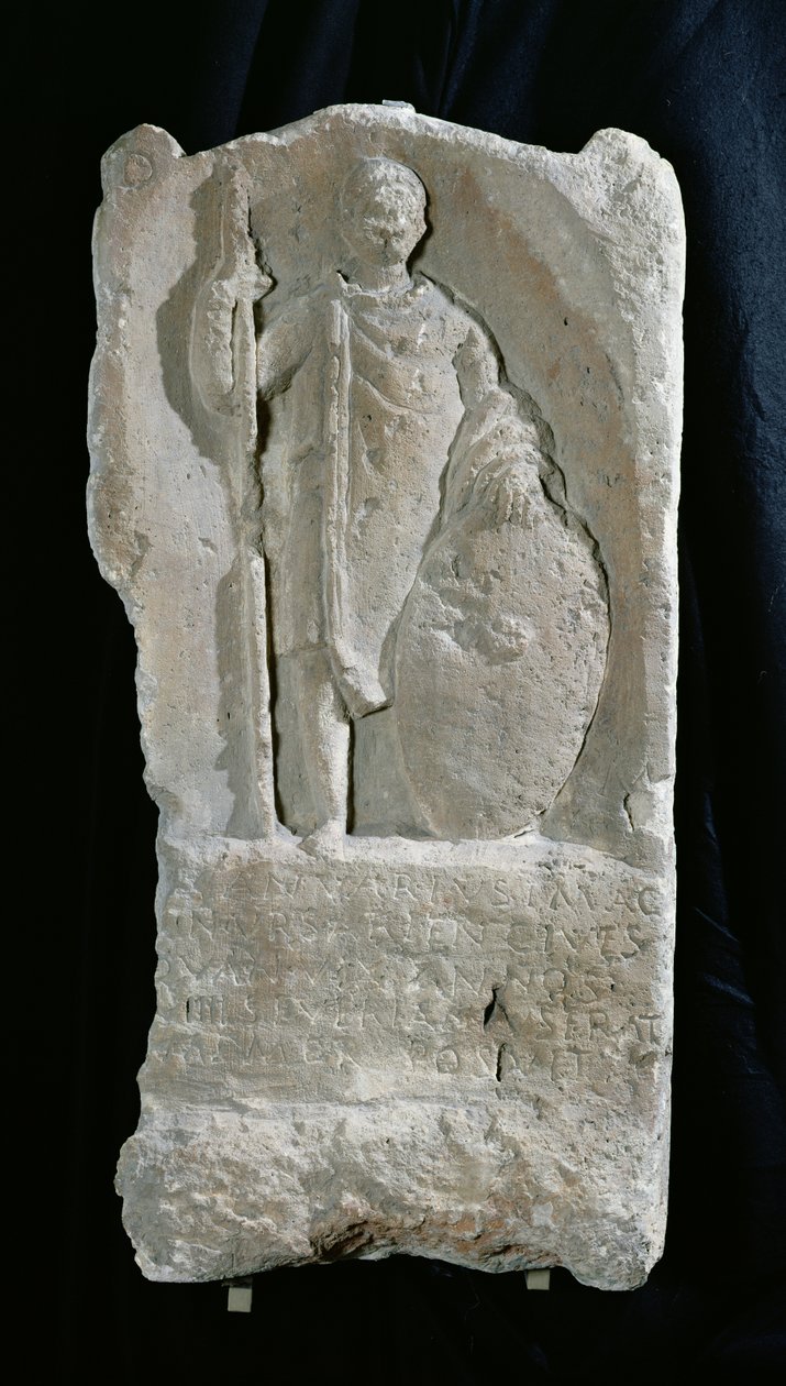Pohřební stéla vojáka z Longueau (vápenec) od Gallo Roman