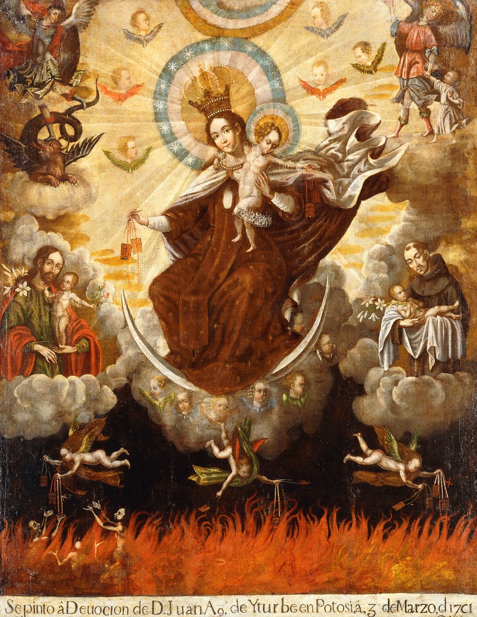 Panna karmelitánská, 1761 od Gaspar Miguel de Berrio