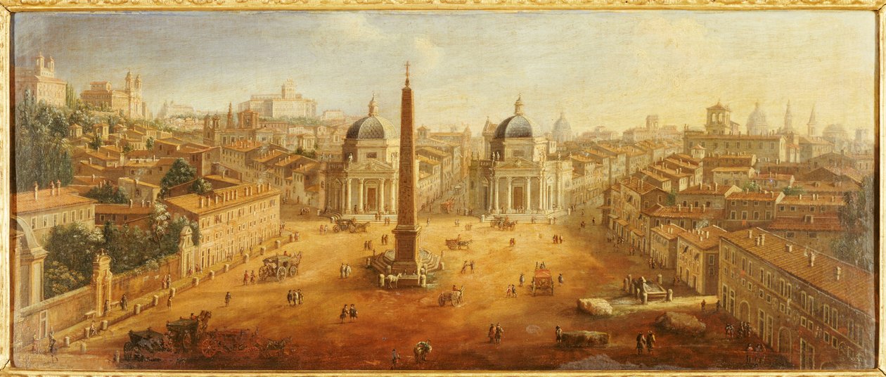 Piazza del Popolo, Řím od Gaspar van Wittel