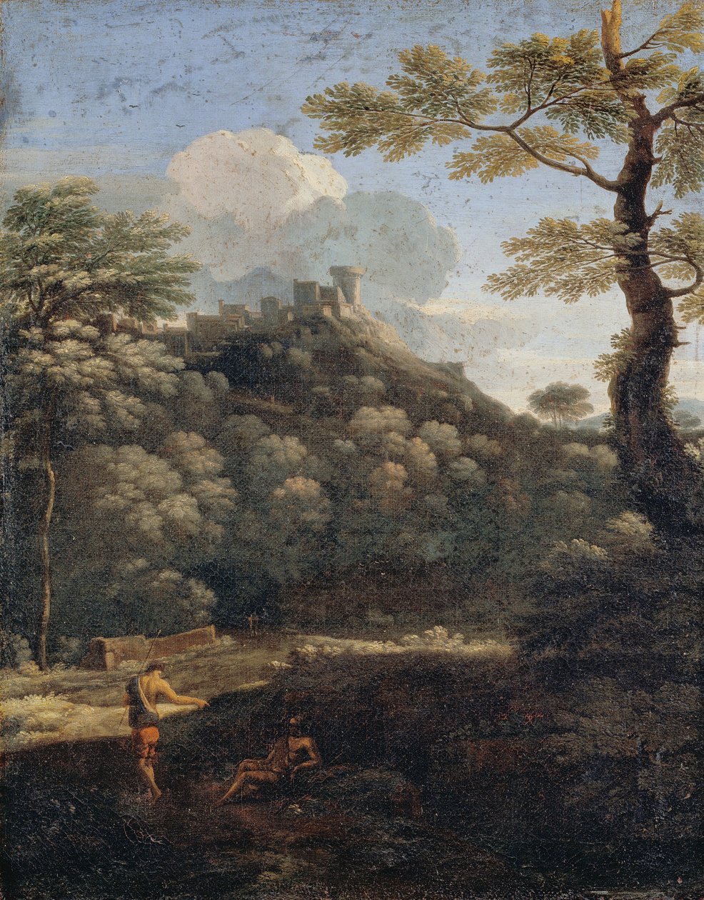 Hrad v lese od Gaspard Poussin Dughet