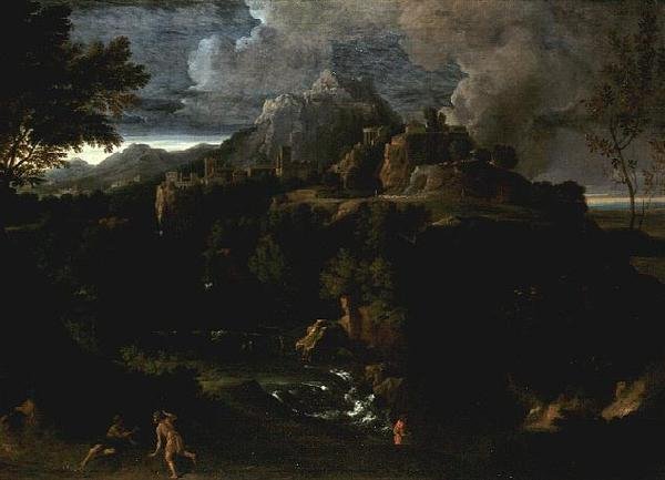 Krajina s figurami (olej) od Gaspard Poussin Dughet