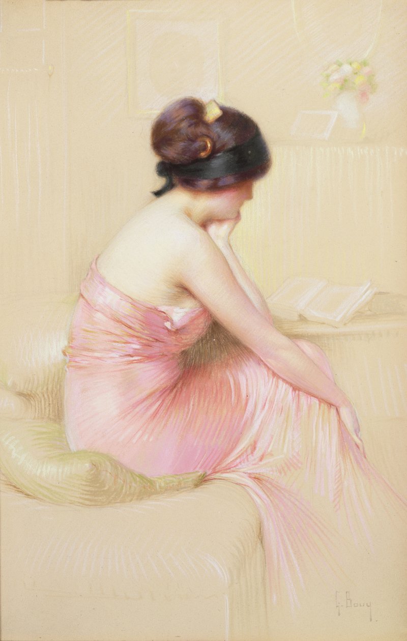 Meditace (pastel na papíře) od Gaston Bouy