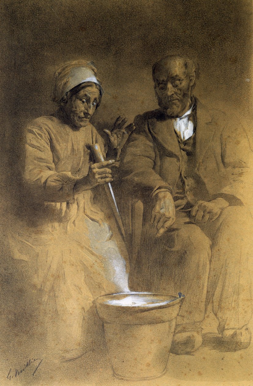 Counter-Spell by the Image (tužka na papíře zvýrazněná bílou) od Gaston Vuillier
