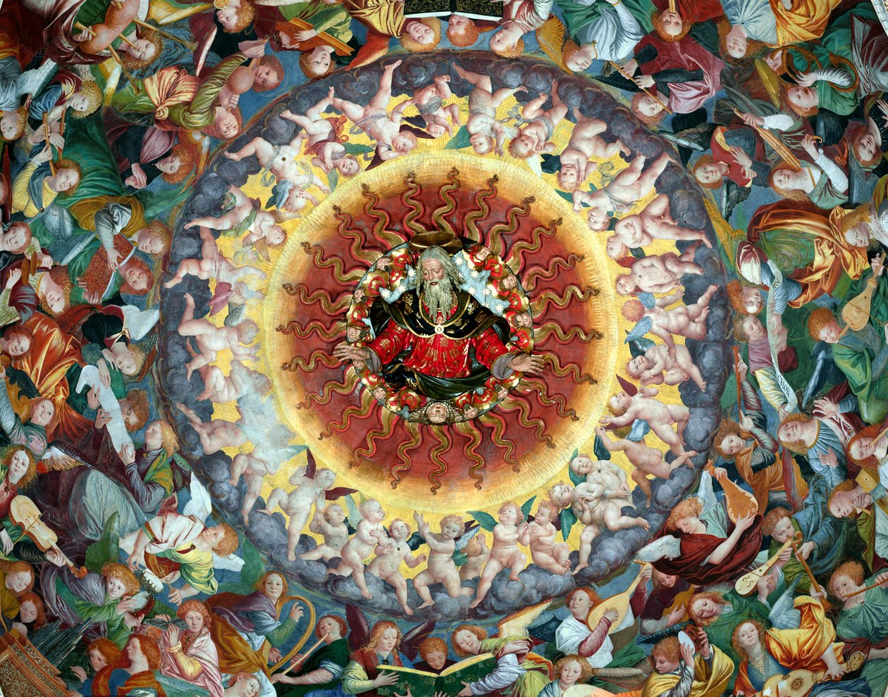 Koncert andělů, z kopule, 1534-36 detail fresky z roku 175763 od Gaudenzio Ferrari