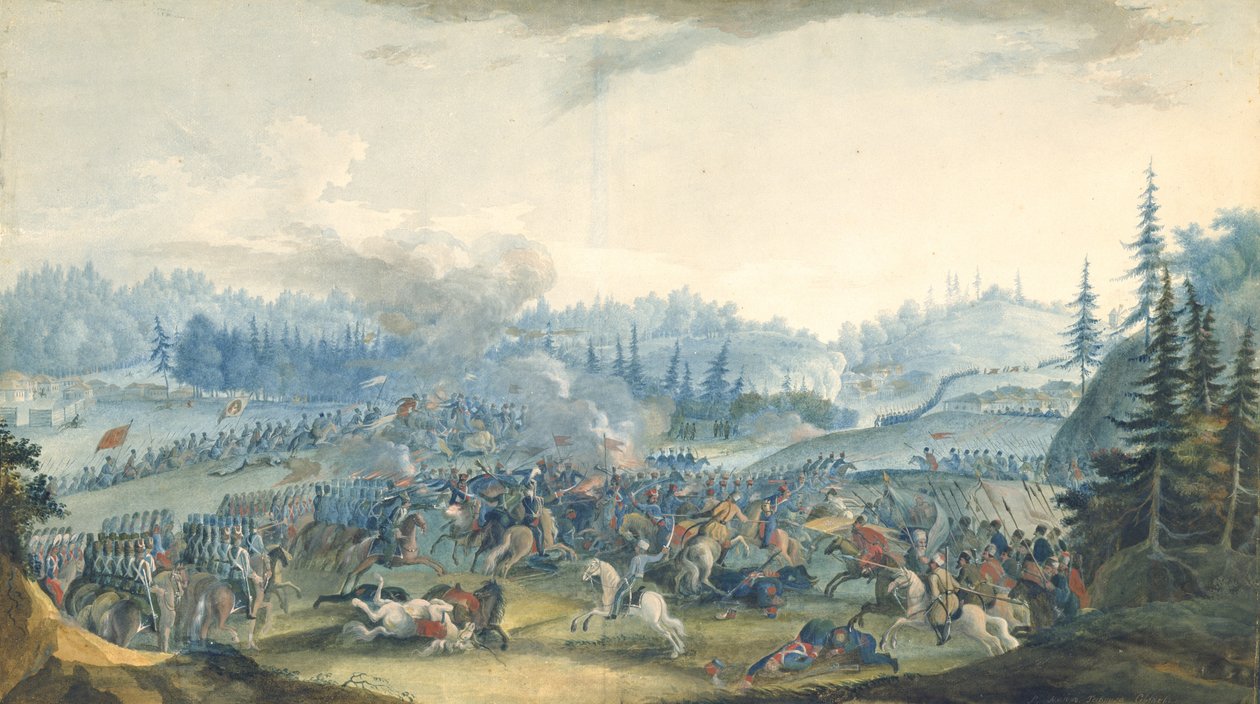 Scéna z rusko-turecké války, 1801 od Gavril Sergeyevich Sergeyev
