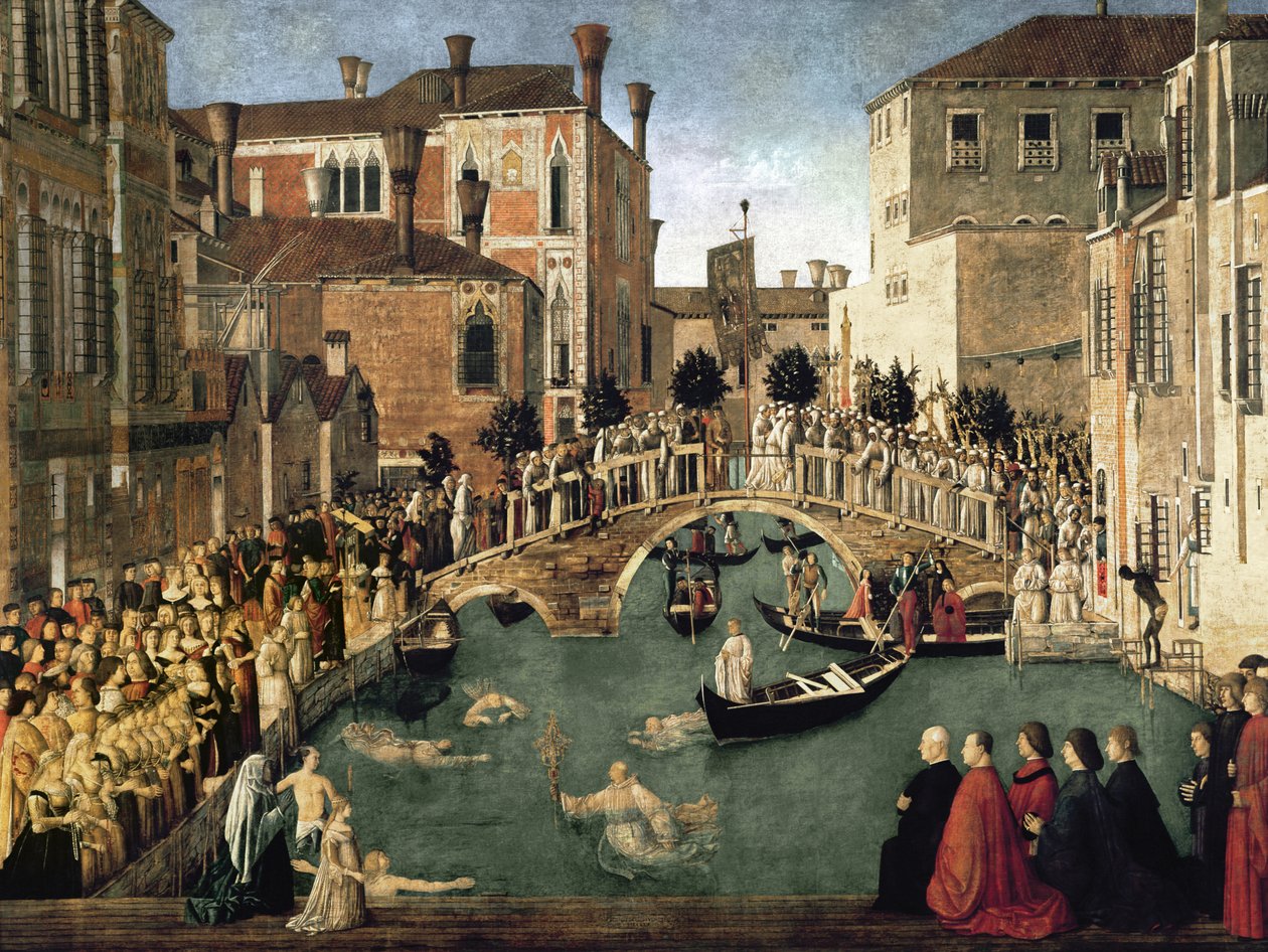 Zázrak kříže na mostě San Lorenzo, 1500 (podrobnosti viz 61115) od Gentile Bellini