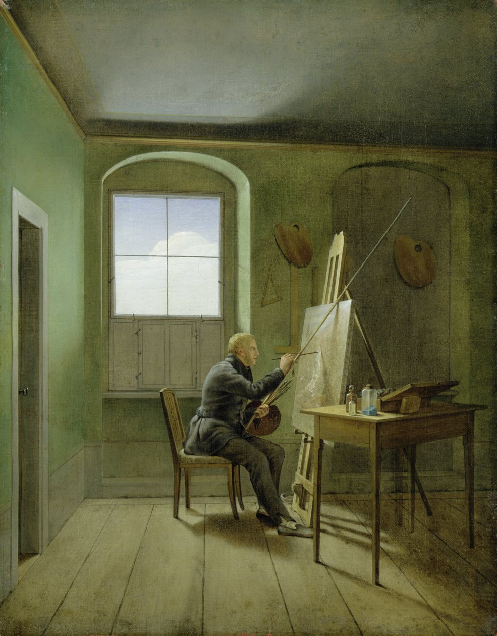 Caspar David Friedrich (1774-1840) ve svém ateliéru, 1811 od Georg Friedrich Kersting