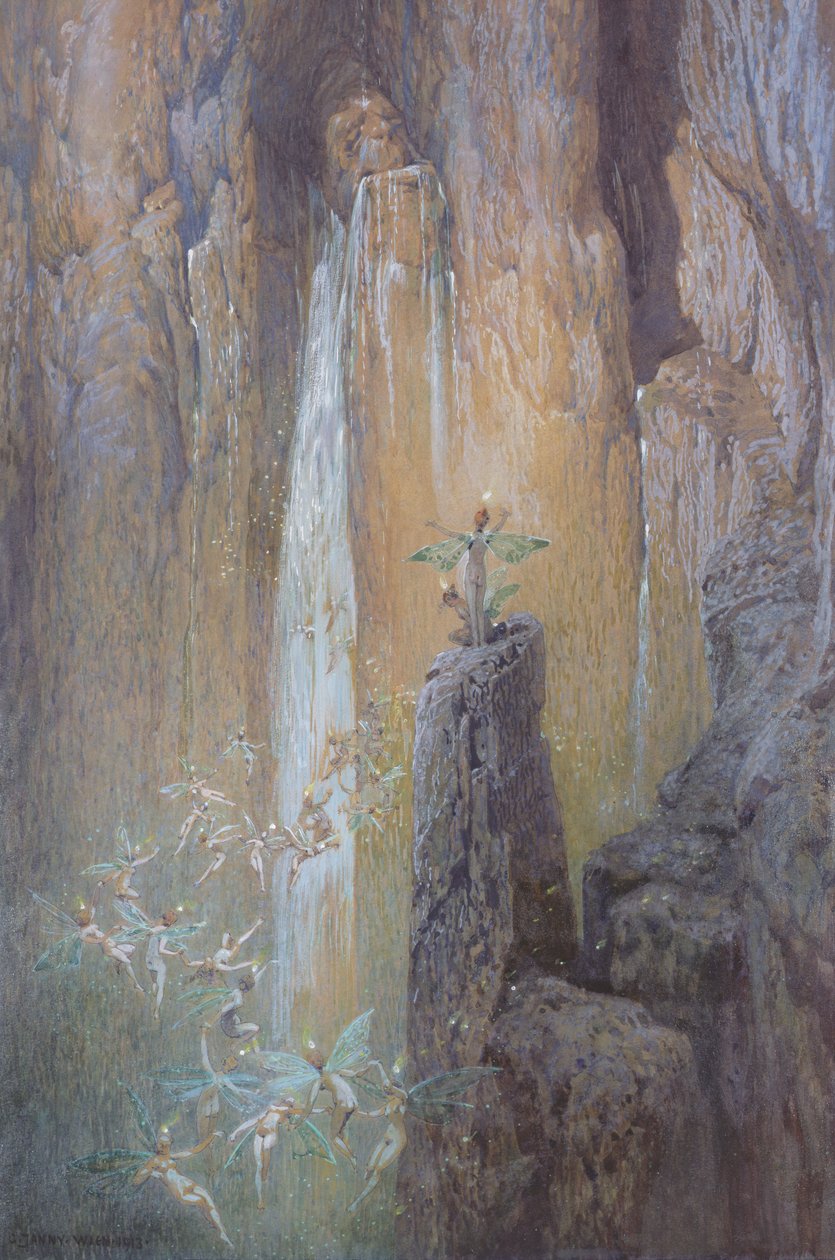 Víly tančící u vodopádu, 1913 od Georg Janny