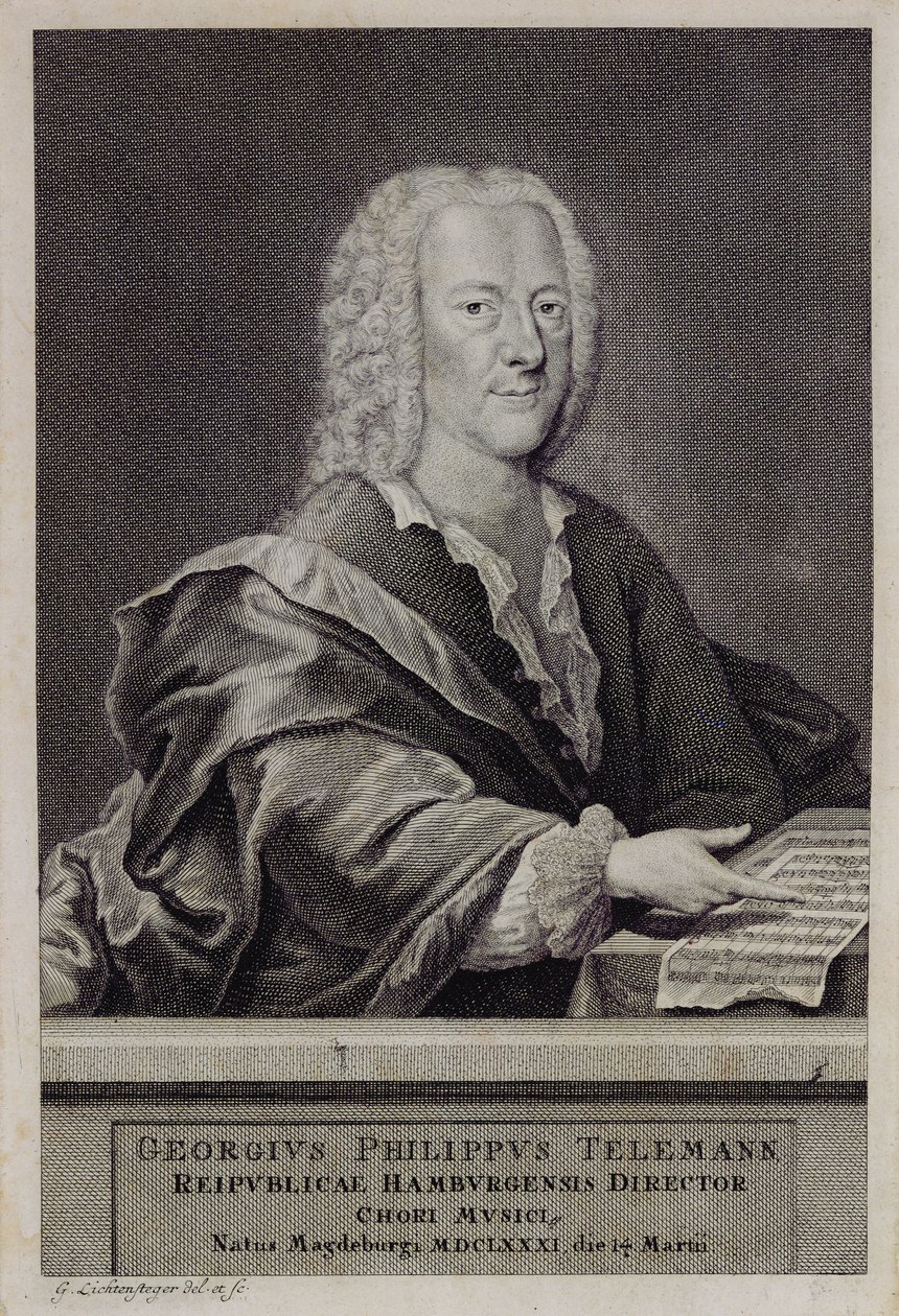 Portrét Georga Philippa Telemanna od Georg Lichtensteger