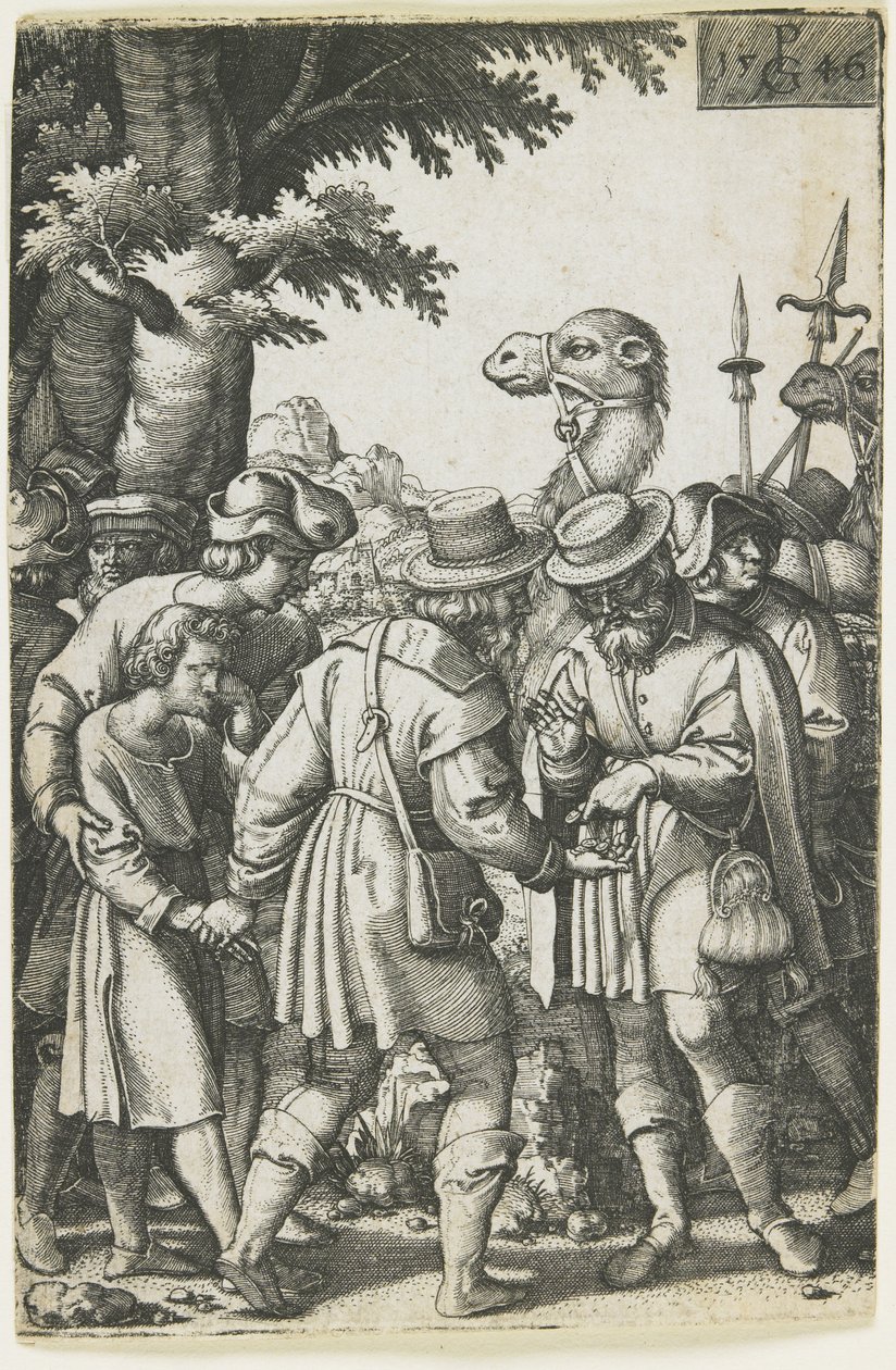 Joseph prodán Ismaelitům, 1546 od Georg Pencz