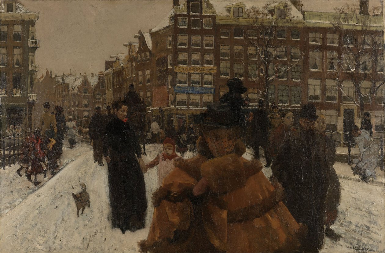 Singelský most na Paleisstraat v Amsterdamu, 1896-8 od George Hendrik Breitner