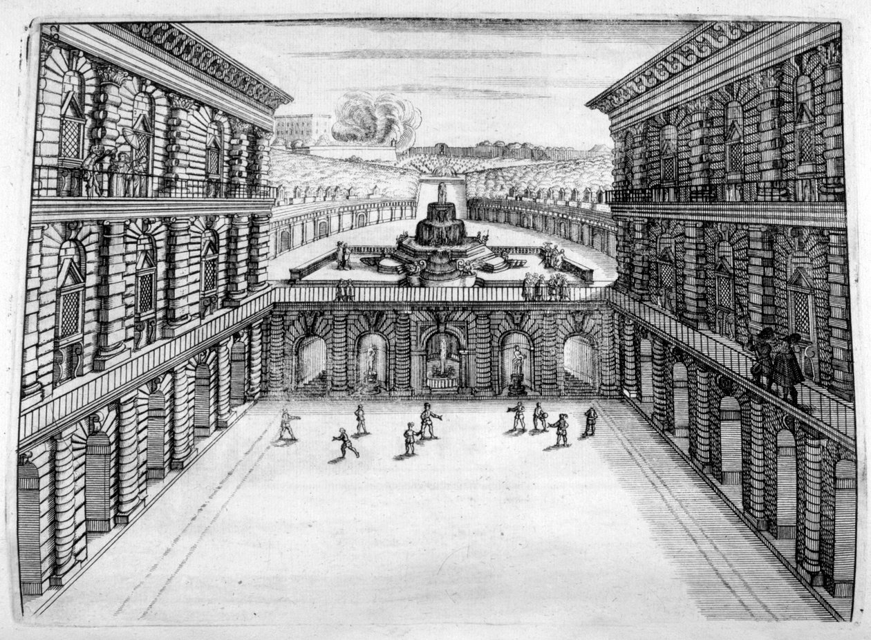 Návrh zámku a zahrady, 1664 od Georg Andreas Bockler