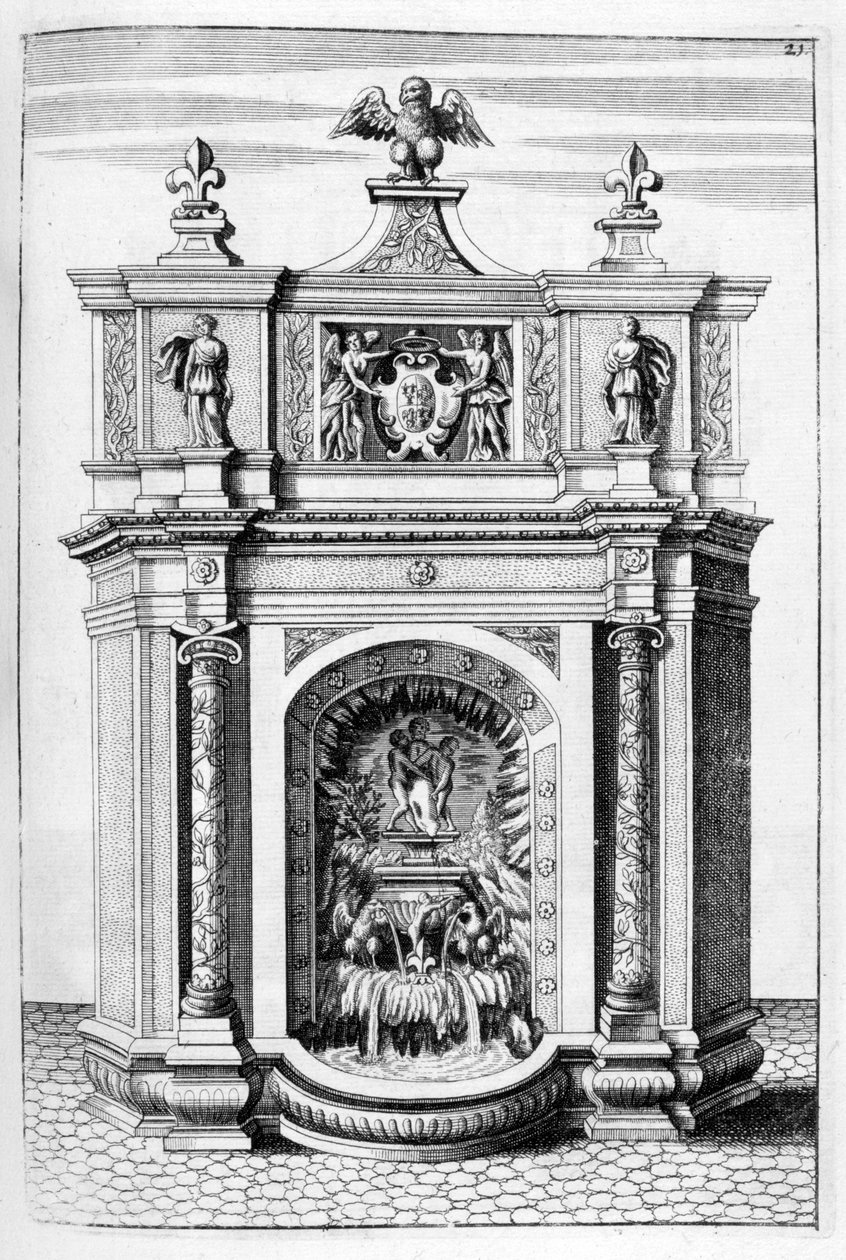 Návrh fontány, 1664 od Georg Andreas Bockler