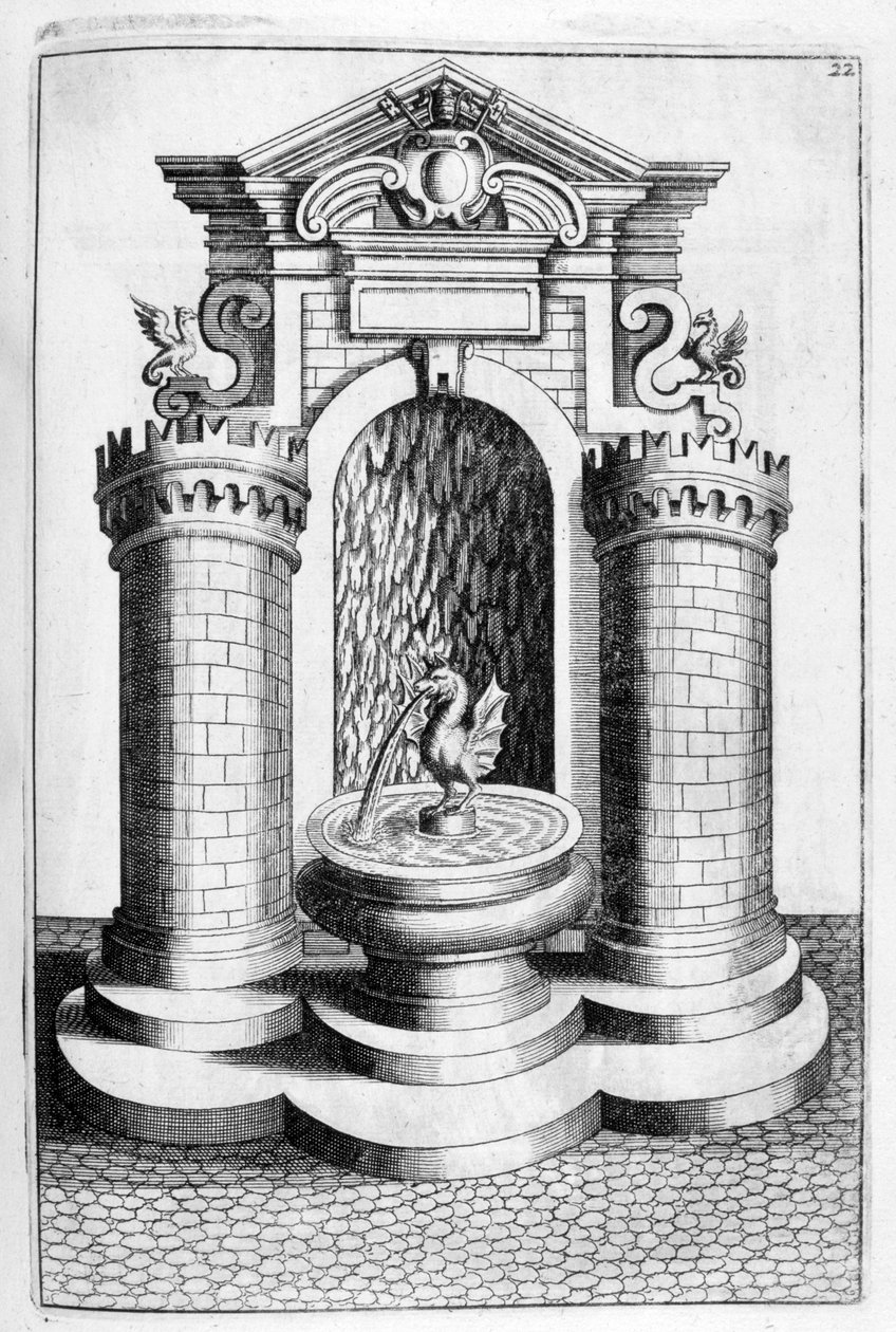 Návrh fontány, 1664 od Georg Andreas Bockler