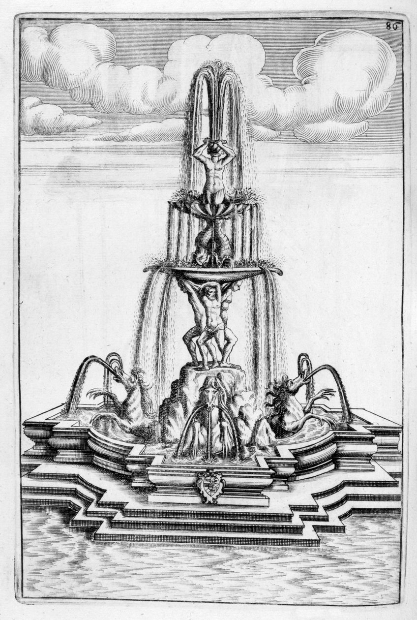 Návrh fontány, 1664 od Georg Andreas Bockler