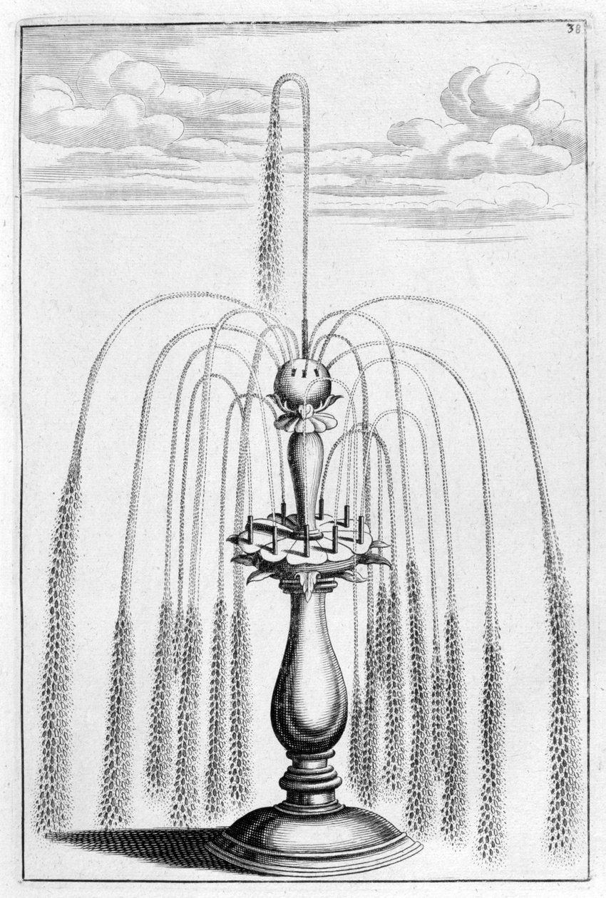 Ozdobný design fontány, 1664 od Georg Andreas Bockler