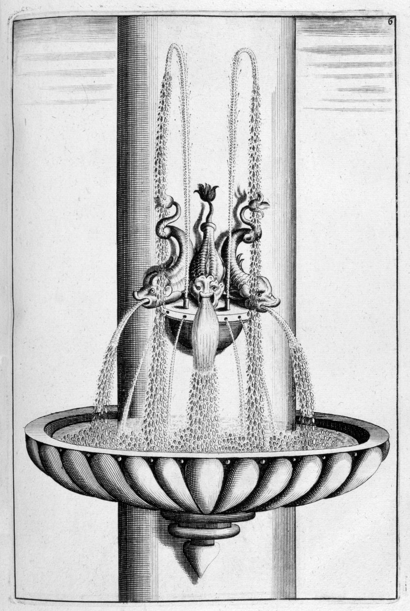 Ozdobný design fontány, 1664 od Georg Andreas Bockler