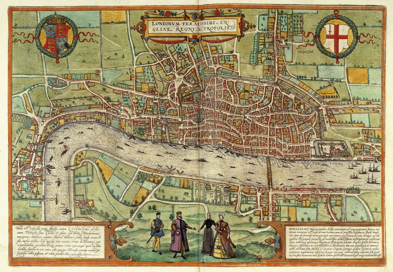 Pohled na Londýn, 1613 od Georg Braun