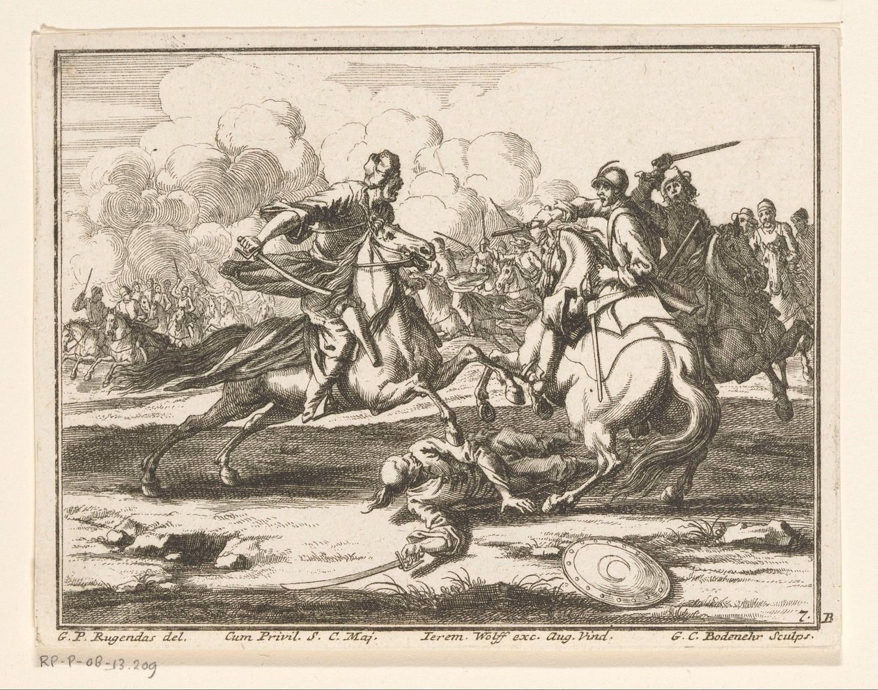 Jezdecká bitva proti Osmanům Jezdci (název série) od Georg Conrad Bodenehr