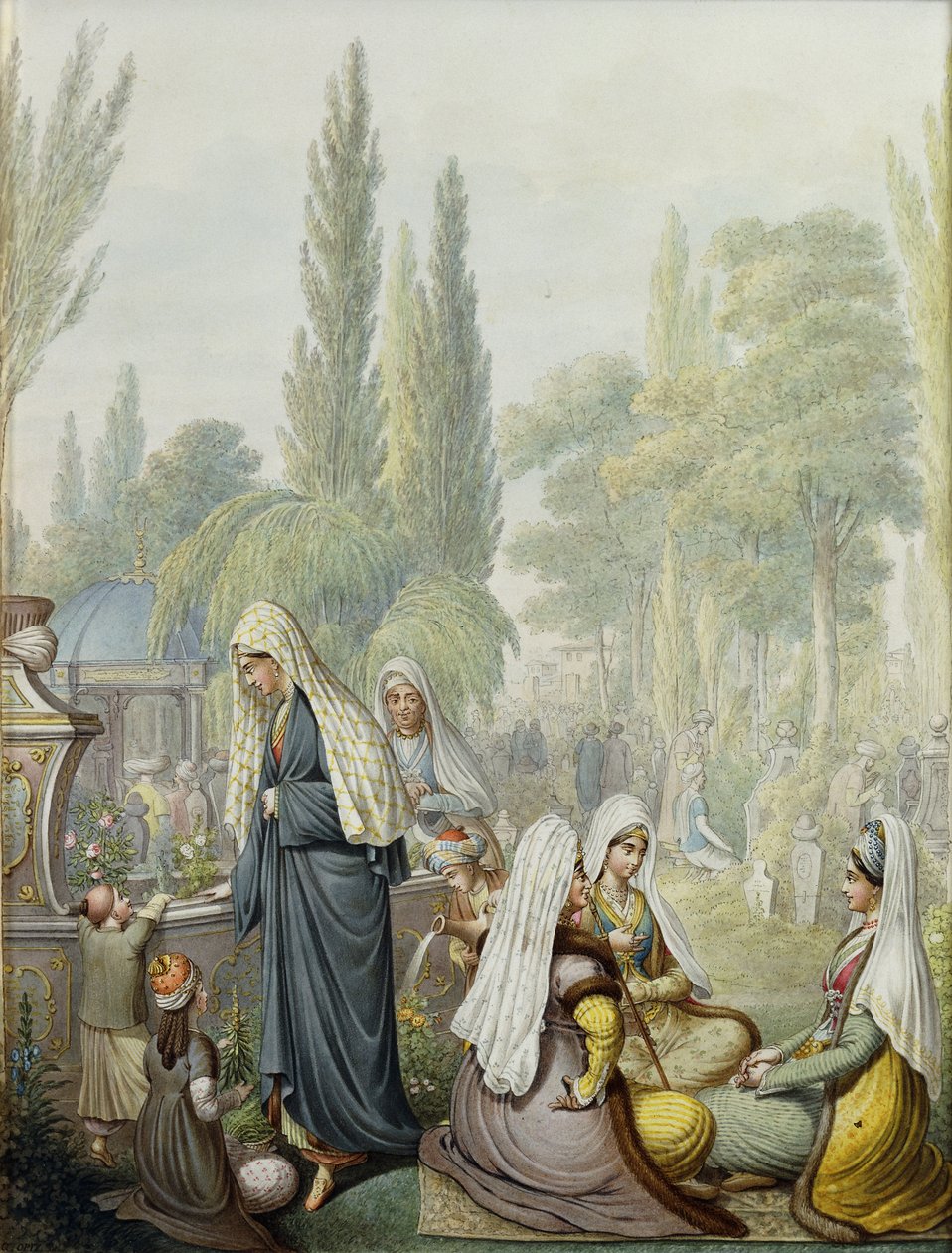Na hřbitově, od Georg Emanuel Opitz