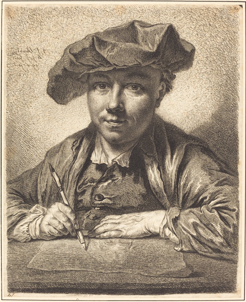 Autoportrét, Kresba od Georg Friedrich Schmidt
