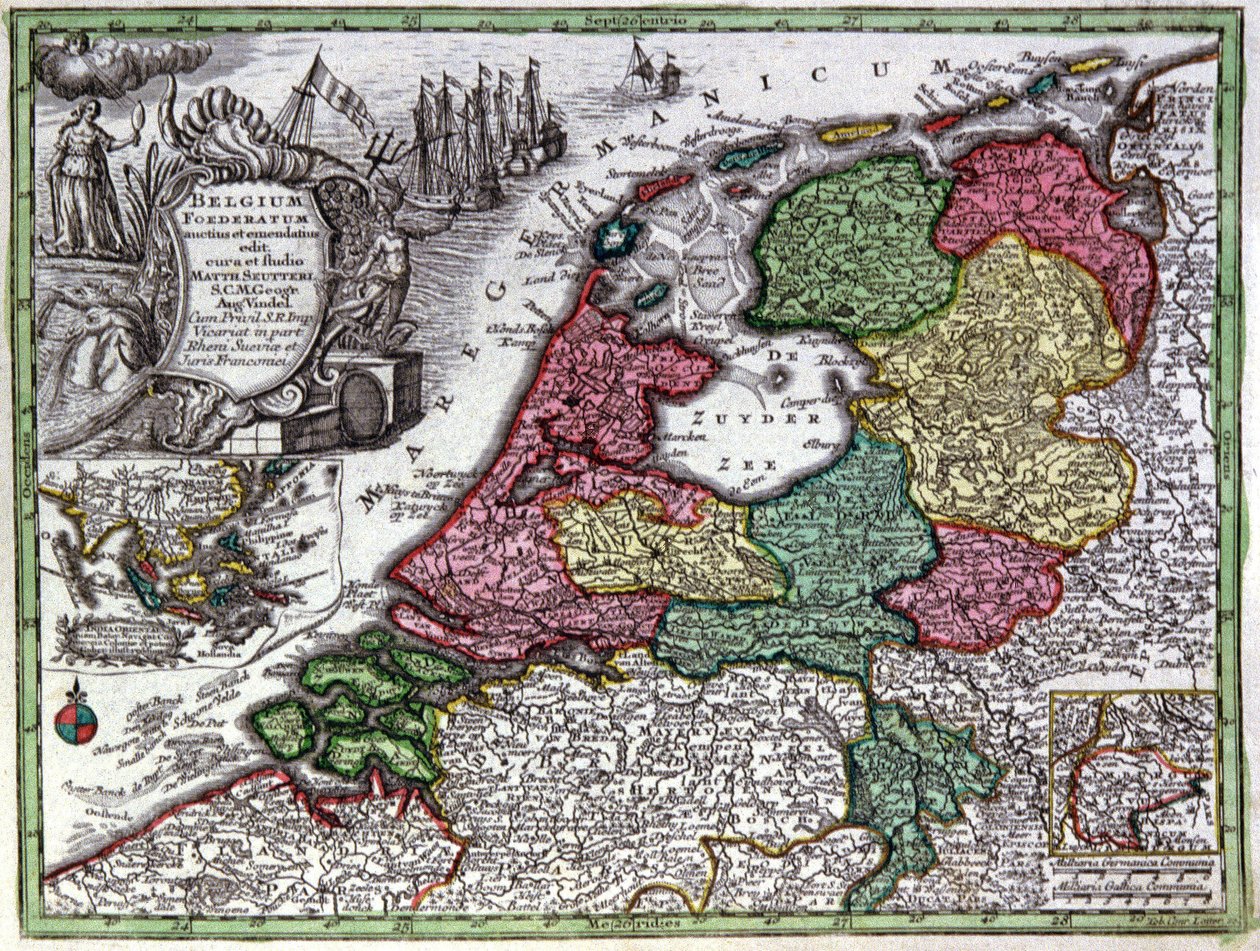 Mapa Holandska od Georg Matthäus Seutter