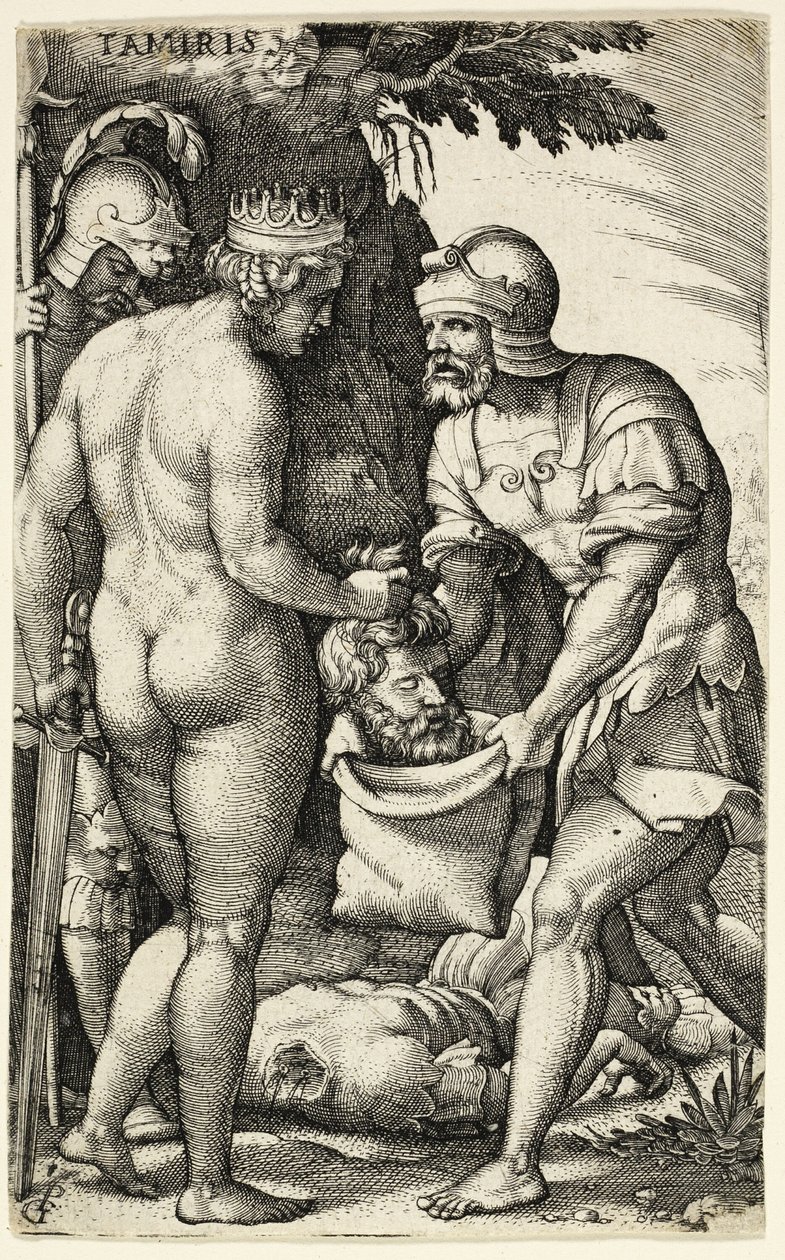 Tamiris, z řeckých Heroines od Georg Pencz
