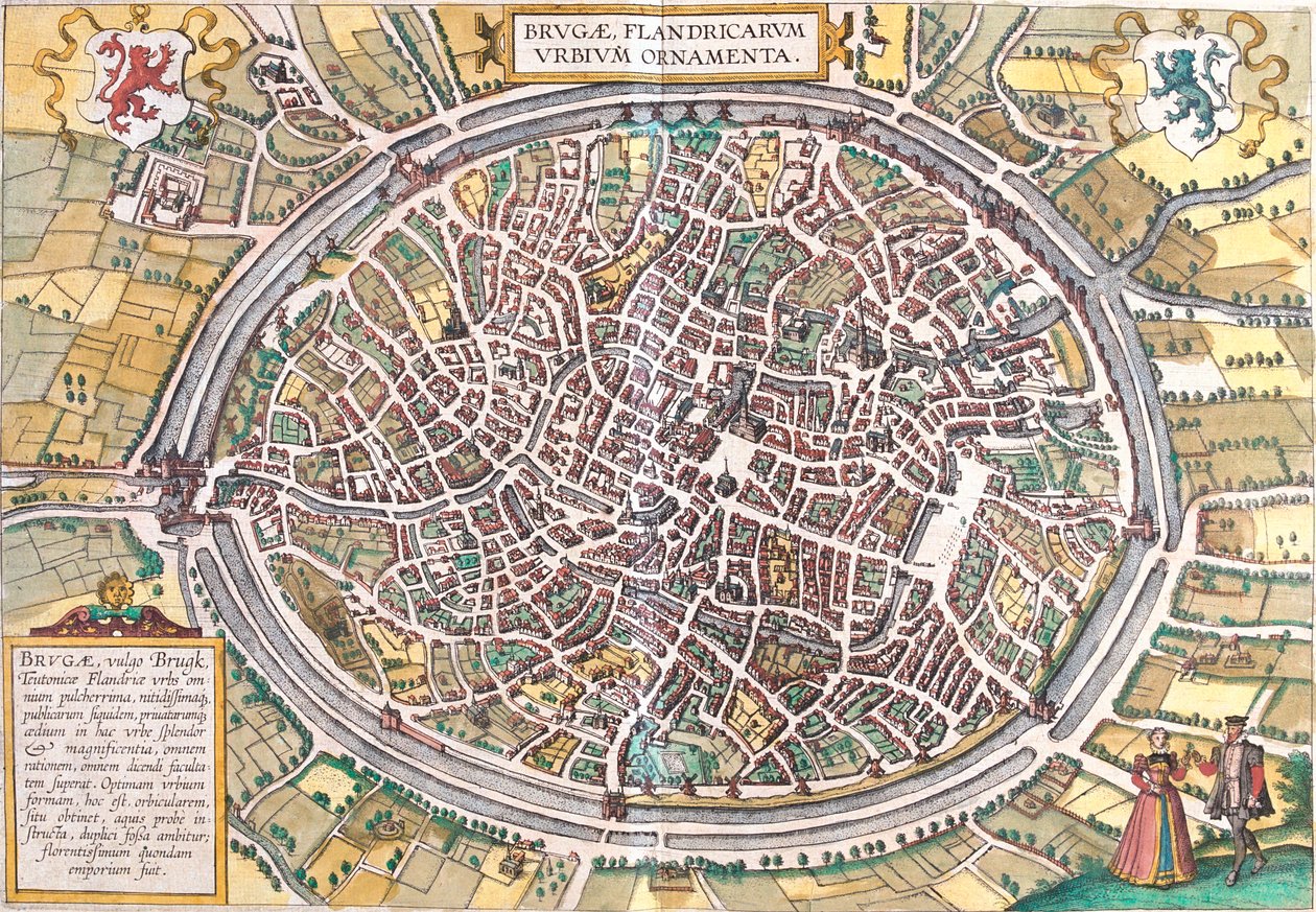 Bruggy, Belgie od Georg and Hogenberg Franz (1535 90) Braun