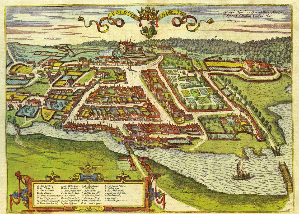Kolding, Dánsko od Georg and Hogenberg Franz (1535 90) Braun