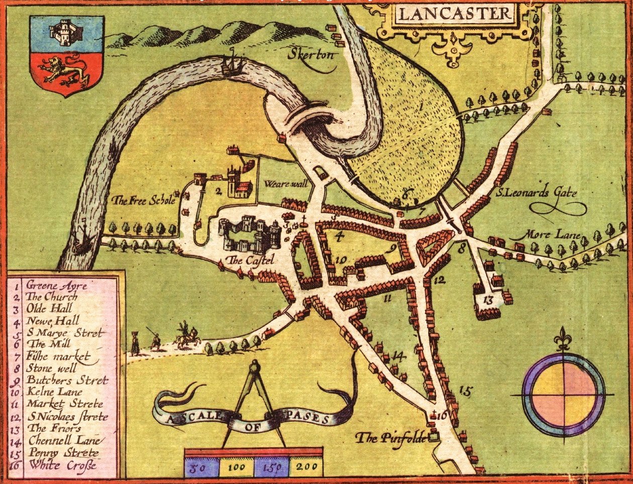 Lancaster, Anglie od Georg and Hogenberg Franz (1535 90) Braun