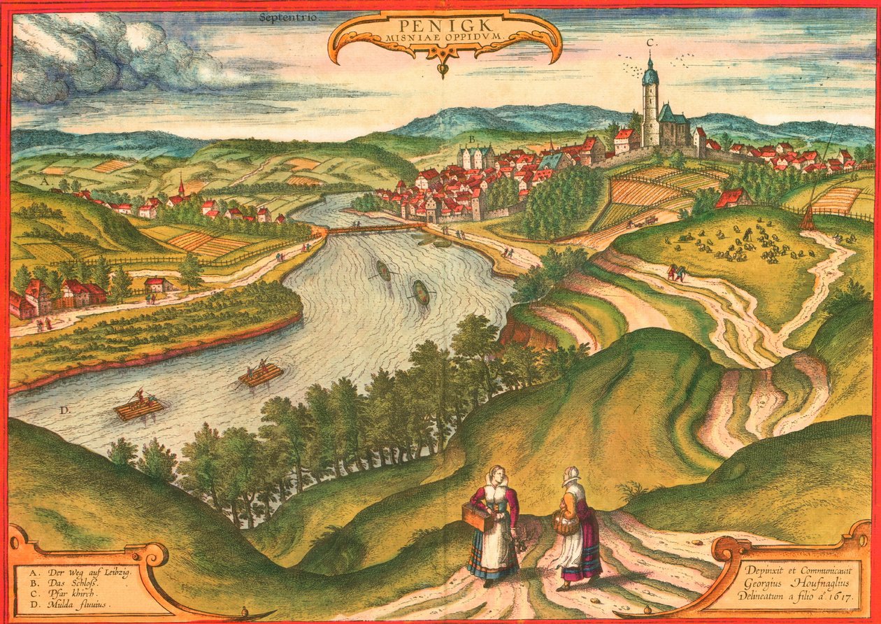 Penig, Německo od Georg and Hogenberg Franz (1535 90) Braun